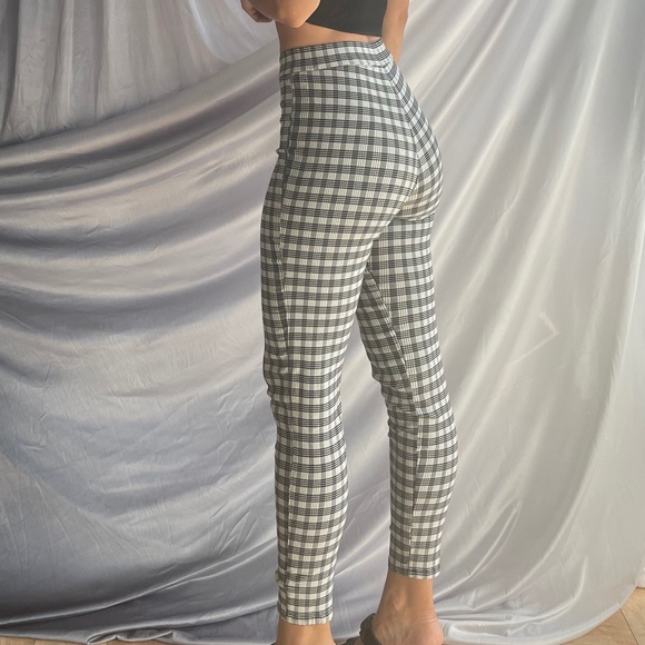 Garage White Plaid High Waisted Pants, Womens Size Small - Picture 2 of 7
